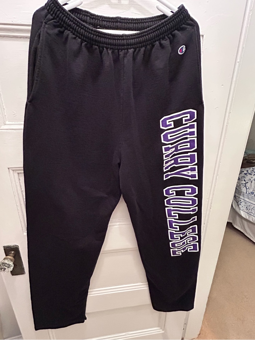 Curry College Champion Sweatpants, Black, Size L, Straight Leg
